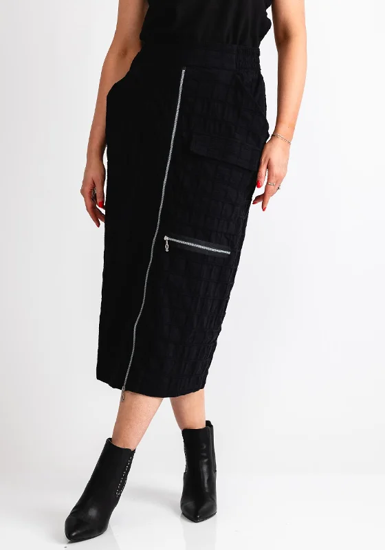 My Soul Grid Zip Midi Skirt, BlackUtility Skirt