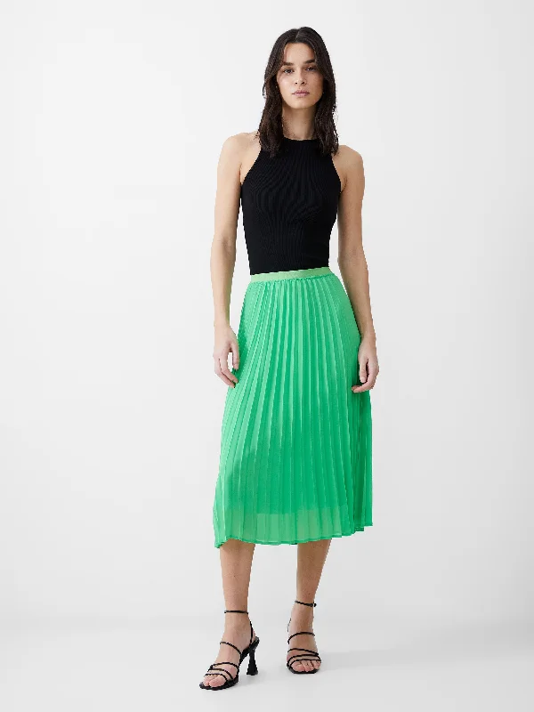 Pleat Georgette Midi SkirtAthletic Skirt