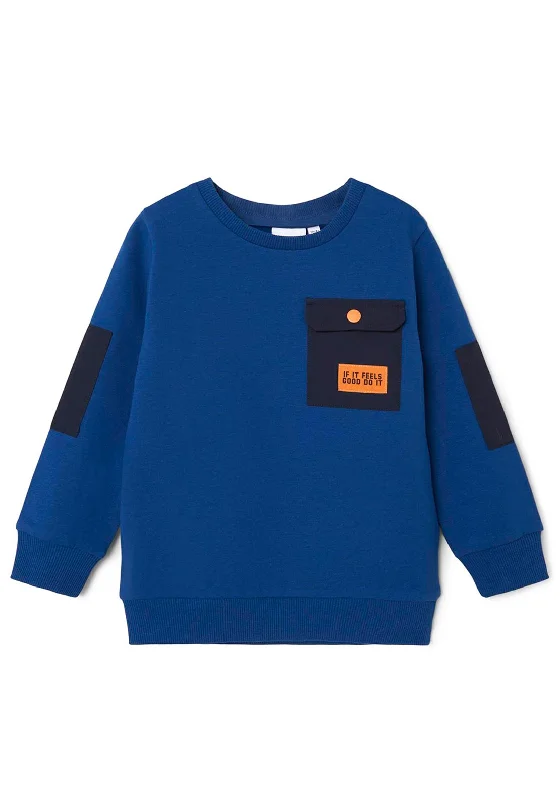 Formal Knit TopsName It Mini Boy Tokel Long Sleeve Sweater, Set Sail