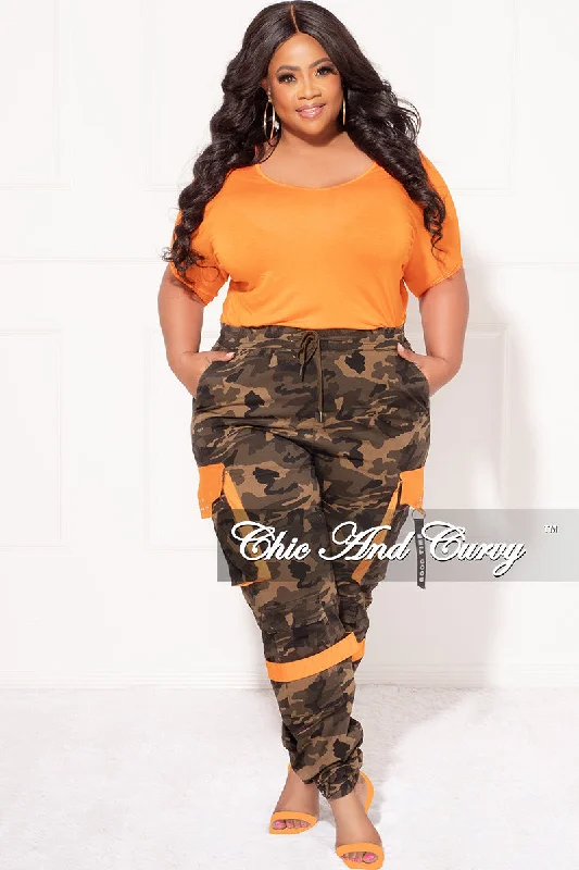 Final Sale Plus Size Top With Cut Outs On Back in OrangeLarge women's oversize tops