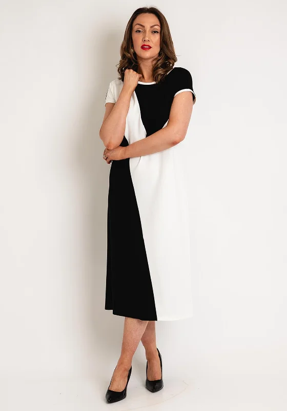 Formal DressKate Cooper Geometrical Two-Tone Midi Dress, Black & White