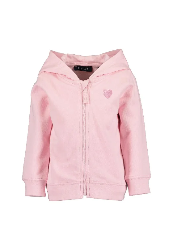 Silk Knit TopsBlue Seven Baby Girl Front Zip Hooded Sweater, Pink