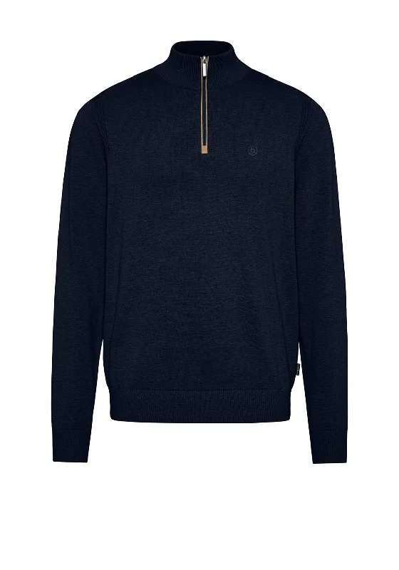 Streetwear Knit TopsBugatti Troyer Quarter Zip Sweater, Navy