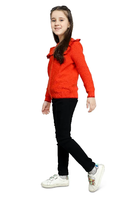 Formal Knit TopsGirls Sweater SKU: KGE-0155-ORANGE