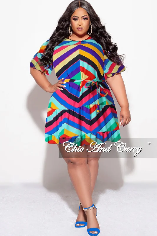 Final Sale Plus Size Skater Dress in Multi-Color PrintKnitted Shirt