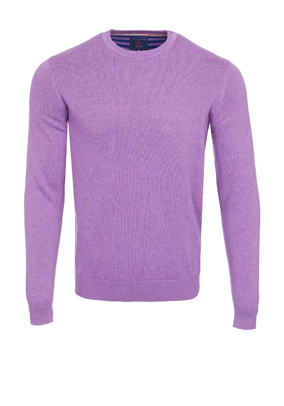 Velvet Knit TopsAndre Cobh Crew Neck Sweater, Purple