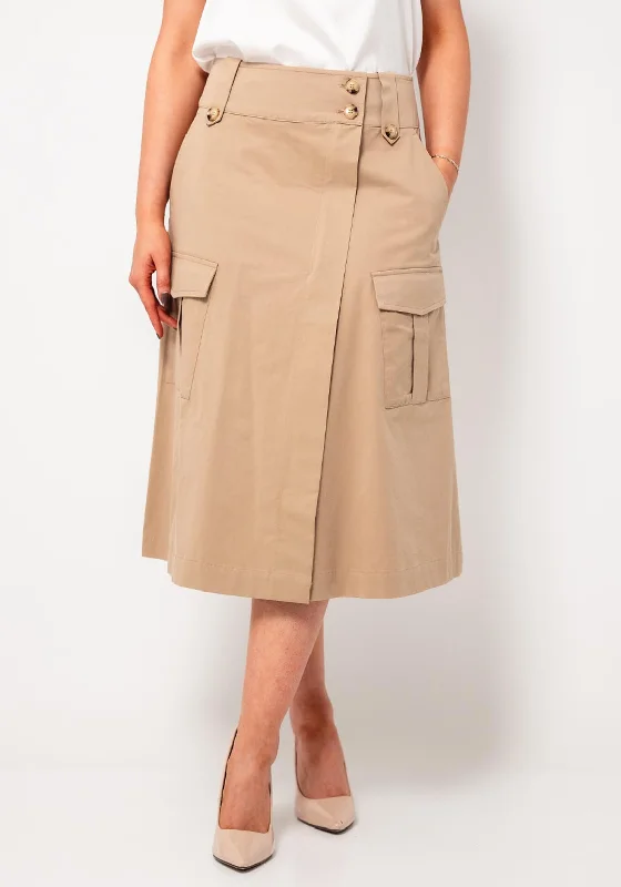 Oui Pocket Detail Midi Trench Skirt, BeigeEthnic Skirt