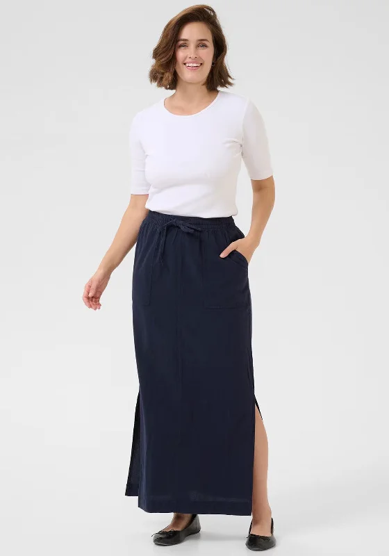 Kaffe Naya Liah Cargo Style Skirt, NavyHigh-low Skirt