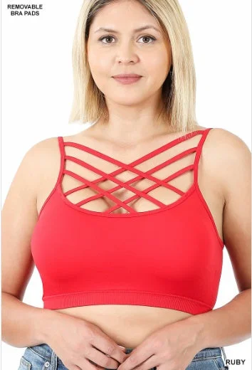 Final Sale Plus Size Bralette in RedPlus size women's evening tops