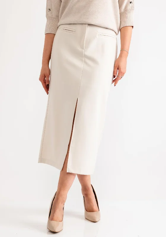 Yaya Slit Detail Pencil Skirt, CreamBroomstick Skirt