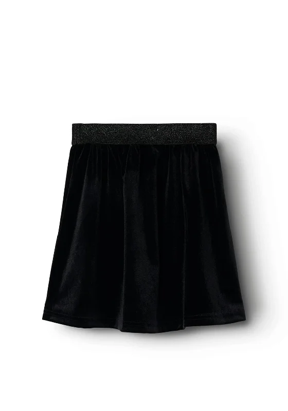 Name It Kid Girl Ranimal Solid Velour Skirt, BlackWaterproof Skirt