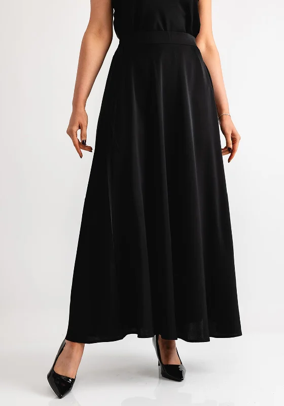 Serafina Collection Satin Maxi Skirt, BlackChiffon Skirt