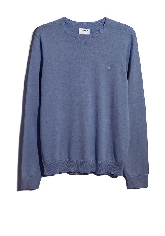 French Terry Knit TopsFarah Mullen Crew Neck Sweater, Sheaf Blue