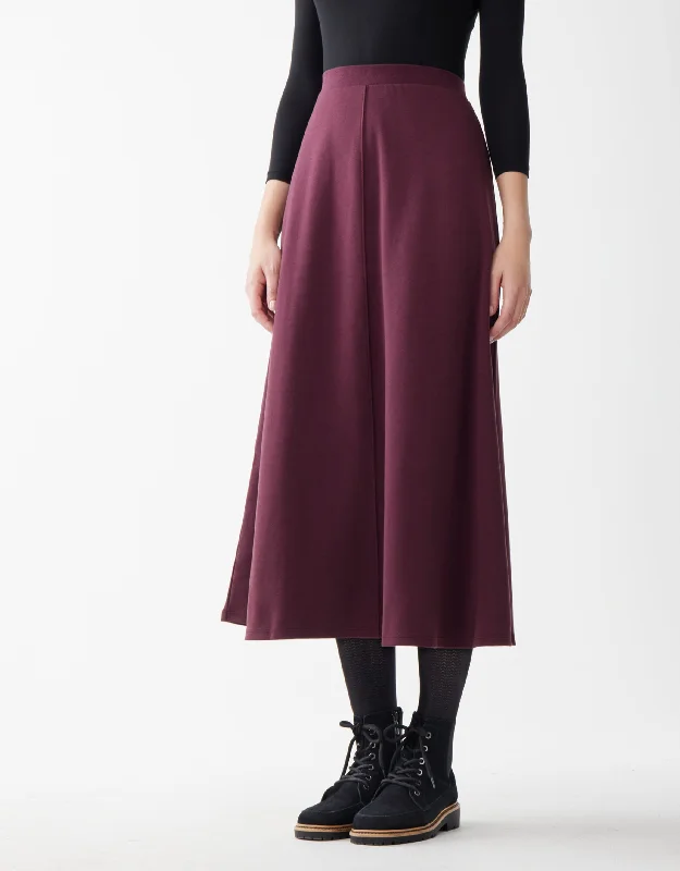 34" Ponte Center Seamed Skirt BurgundyBall Gown Skirt