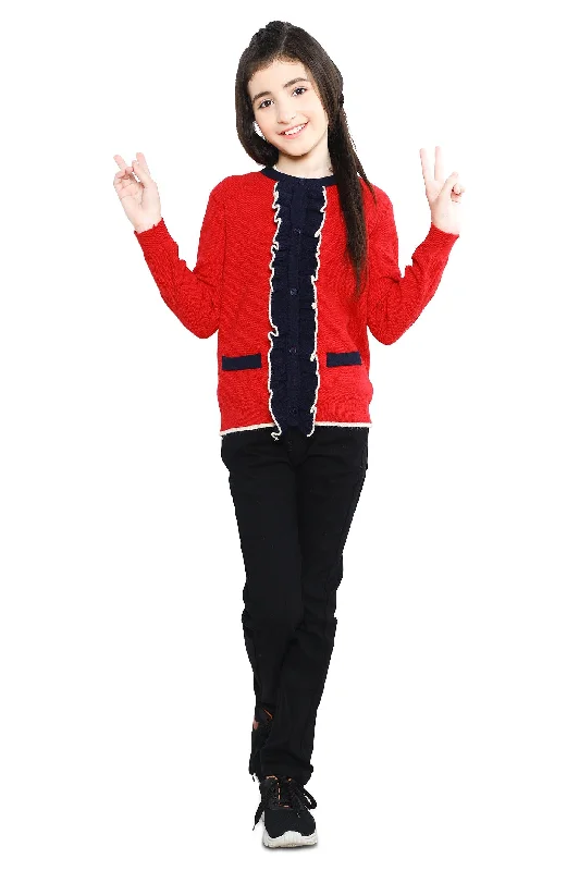 Mohair Knit TopsGirls Sweater SKU: KGE-0156-RED