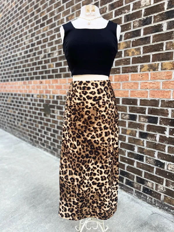 Cheetah Midi SkirtA-line Skirt