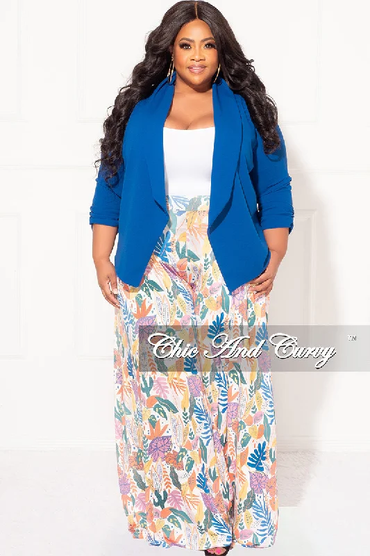 Final Sale Plus Size Blazer in Royal BluePlus size women's ruffle tops