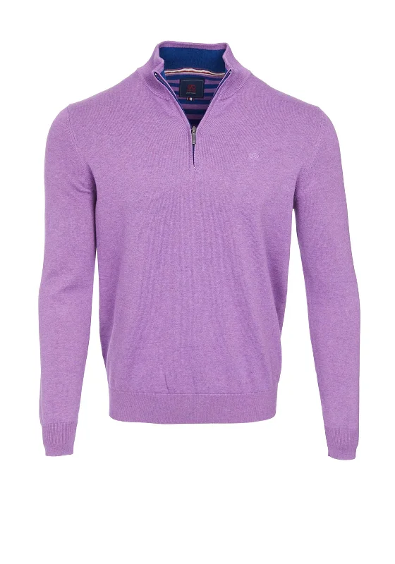 Spring Knit TopsAndre Adare Quarter Zip Sweater, Purple