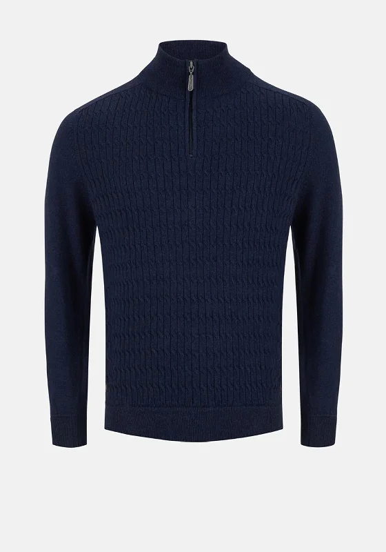 Urban Knit Tops6th Sense Diego Quarter Zip Sweater, Navy