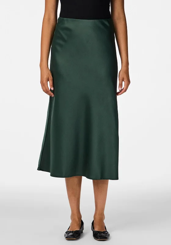 Y.A.S Pella Satin Midi Skirt, GreenPrairie Skirt