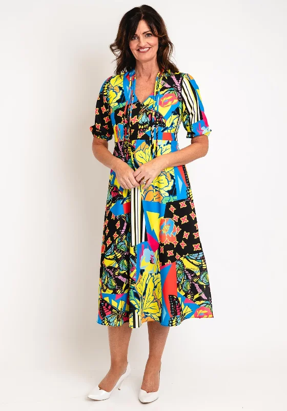 Thermal DressElla Boo Vibrant Print A-Line Midi Dress, Multi