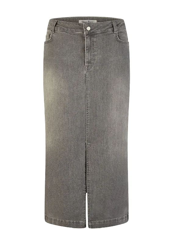 Barbara Lebek Denim Midi Skirt, GreySheer Skirt