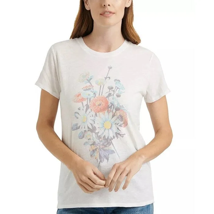 Push-up BraLucky Brand Women's Antique Bouquet Graphic Tee White Size Medium