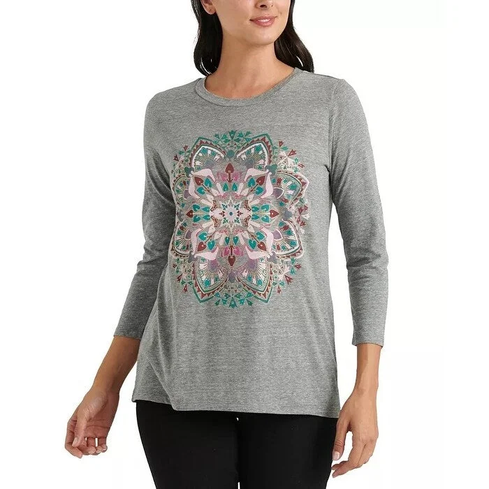 Underwire BraLucky Brand Women's Mandala Tee Size Grey Size Medium