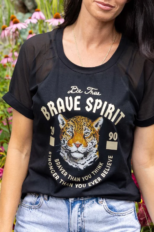 Medium-impact Sports BraNellie Tee Black Brave Spirit