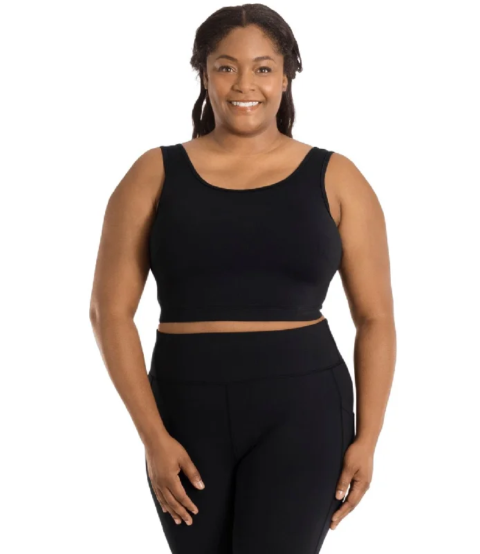 Plus-size BraJunoStretch Full Fit Scoop Neck Bra Top Black