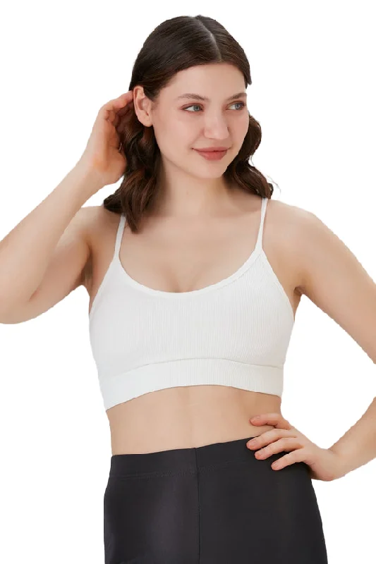 Cut-out BraJuniors' and Women's Workout Wear, Spaghetti Strap Racer Back Bra Top