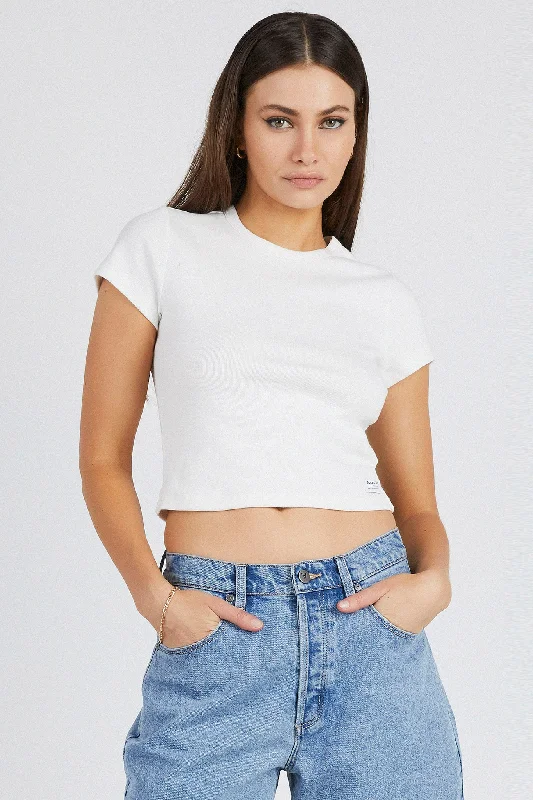 U-plunge BraAbrand 90's Icon Baby Tee Top White Sand