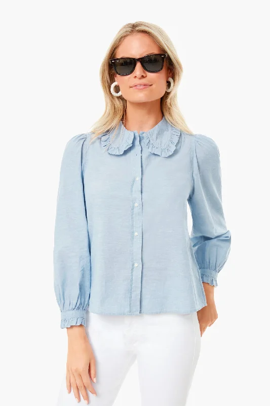 Stick-on BraLight Chambray Hemmingway Top