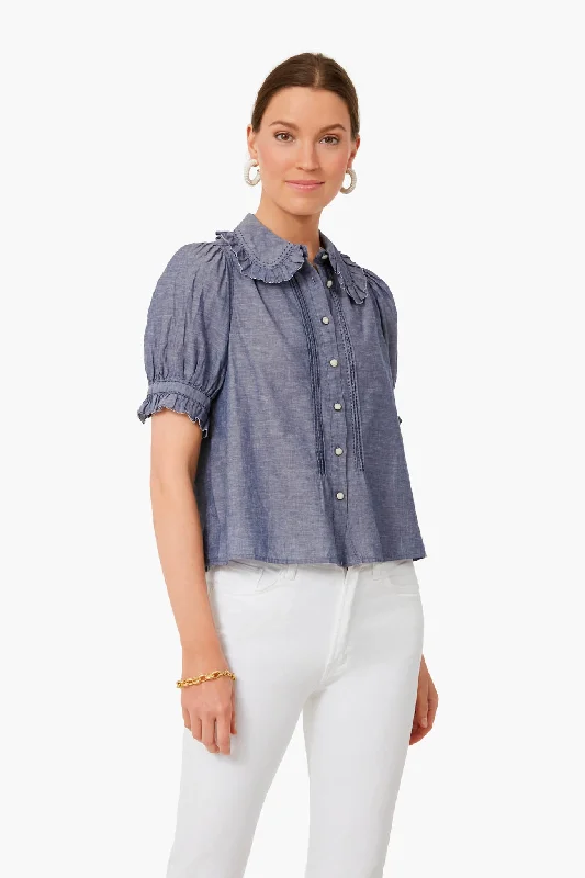 Open-cup BraNavy Chambray The Fern Top