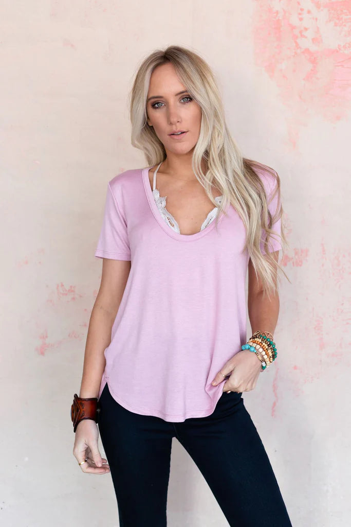 Sweetheart BraPink Scoop Neck Bralette Tee