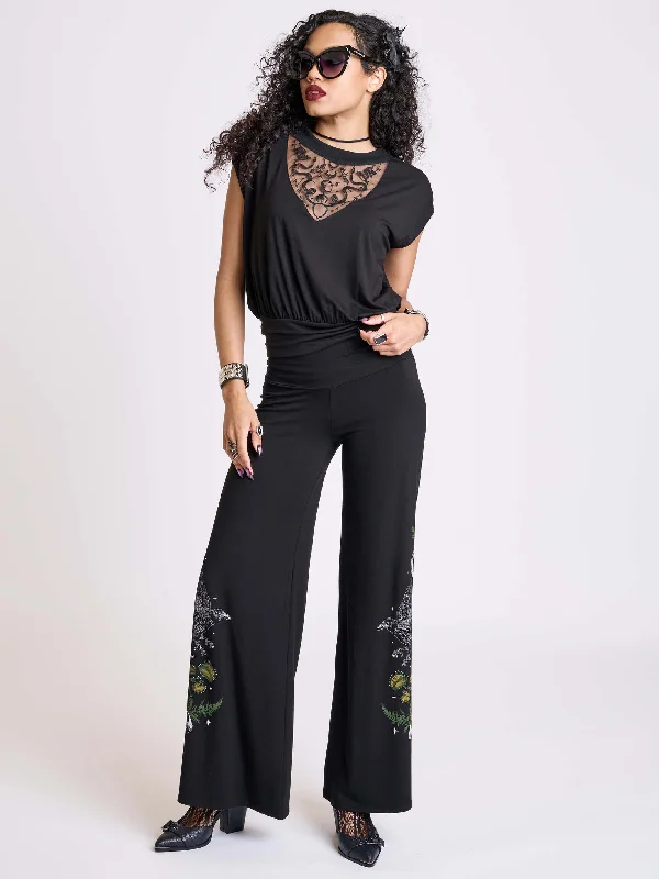 Night Raven Palazzo PantsDesigner Pants