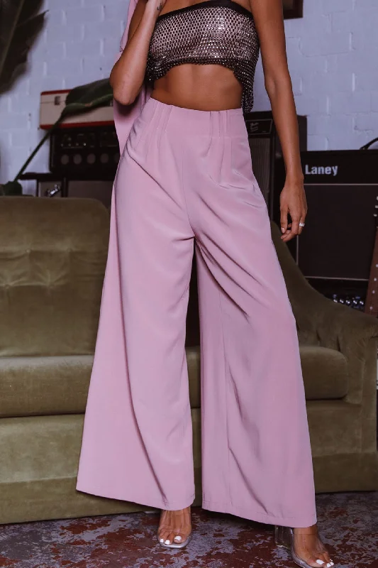 Vous Etes Belle Pleated Waist Pants BlushPedal Pushers