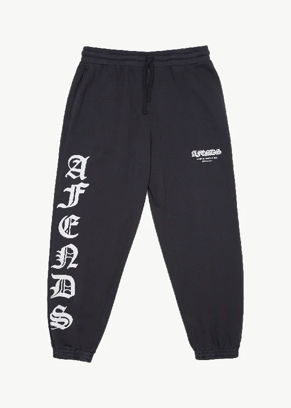 AFENDS Mens Gothic - Track Pants - CharcoalDrawstring Pants