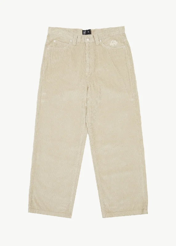 AFENDS Mens Pablo - Corduroy Baggy Pants - Dark EcruSwim Trunks