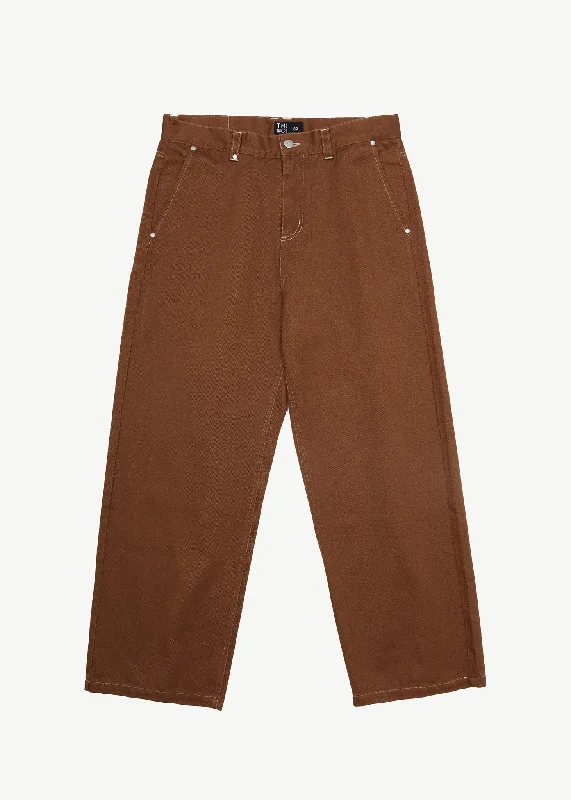 AFENDS Mens Pablo - Baggy Pants - ToffeePrinted Pants