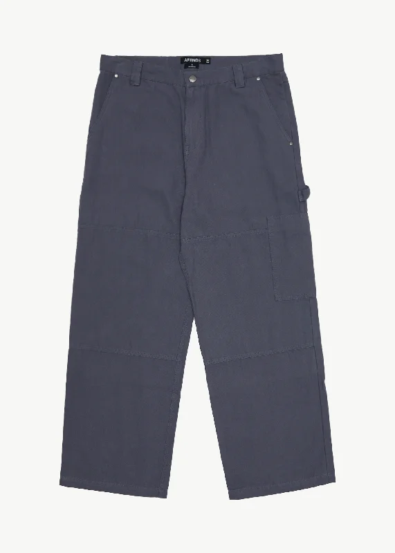 AFENDS Mens Richmond - Canvas Carpenter Pants - MarlinWool Pants