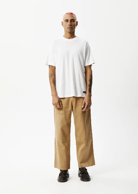 AFENDS Mens Sleepy Hollow Richmond - Twill Baggy Carpenter Pants - TanSki Pants