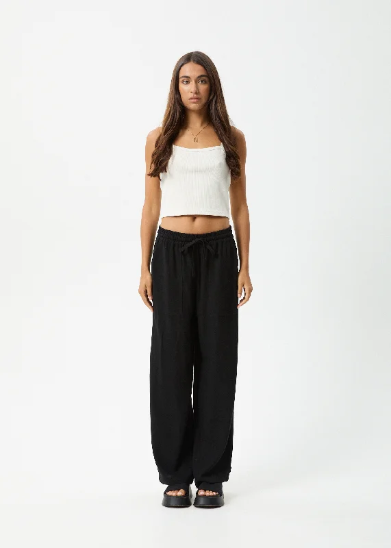 AFENDS Womens Amaya - Wide Leg Pants - BlackDenim Jeans