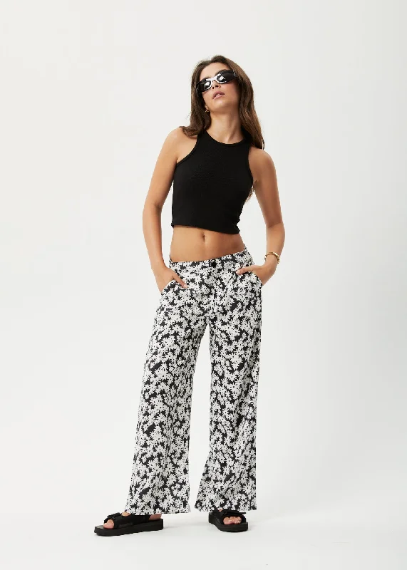 AFENDS Womens Benny Sienna - Wide Leg Pants - Black DaisyTactical Pants