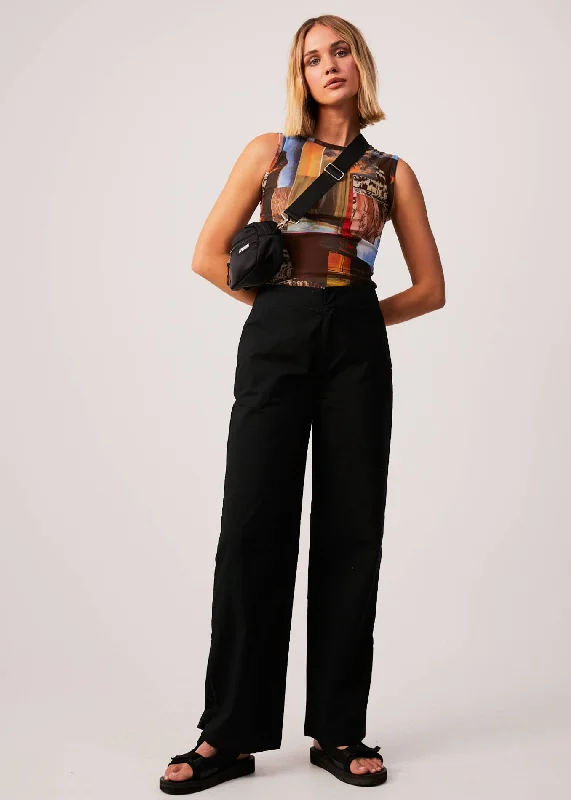 AFENDS Womens Cola - High Waisted Pants - BlackParachute Pants