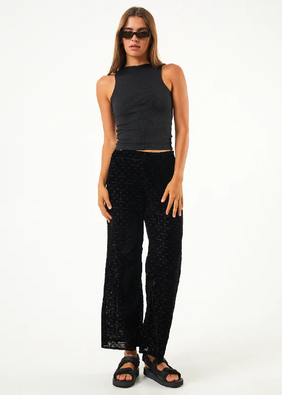 AFENDS Womens Echo - Sheer Pants - BlackSlacks