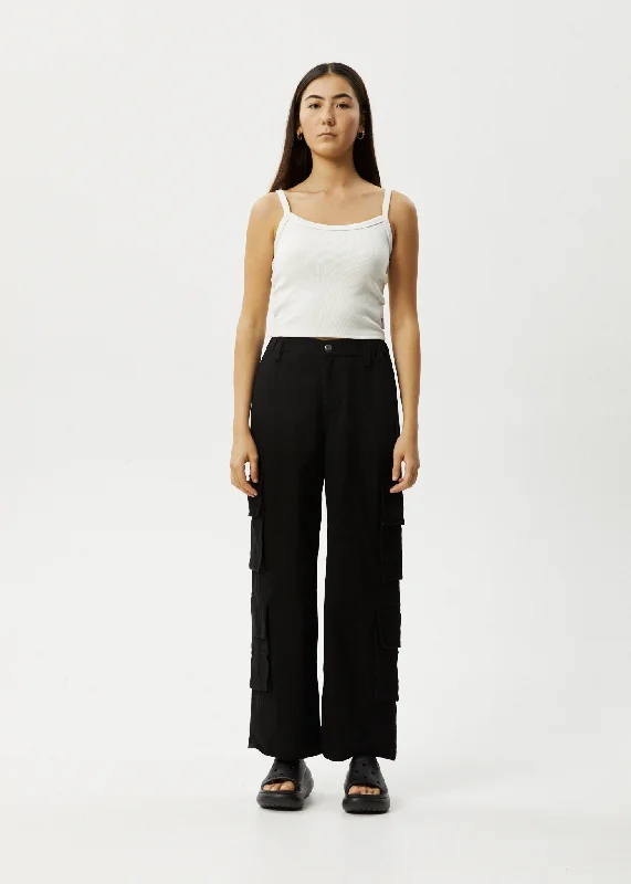 AFENDS Womens Midnight - Cargo Pants - BlackCut-offs