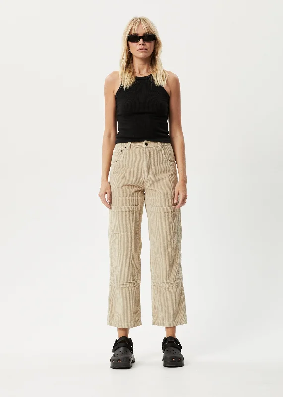 AFENDS Womens Paradise Moss - Corduroy Pants - Dark EcruRunning Pants