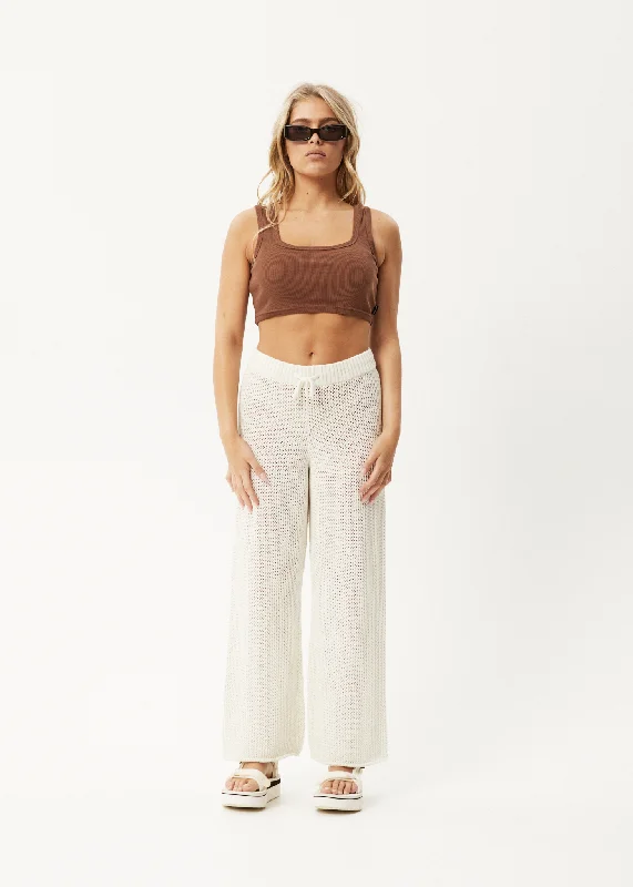 AFENDS Womens Ryder - Knit Pants - WhiteDenim Shorts