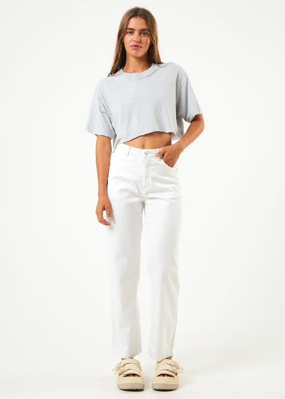 AFENDS Womens Shelby - Wide Leg Pants - WhiteUtility Pants